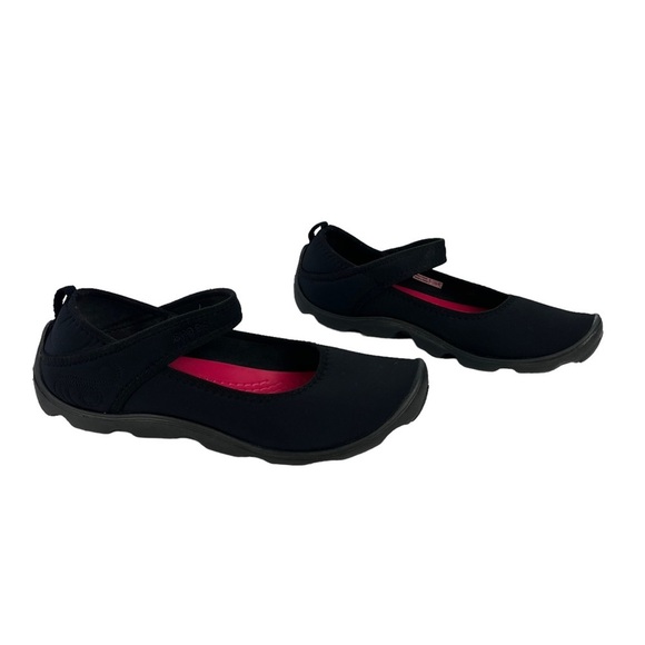 Crocs Duet Busy Day Mary Janes Black Neoprene‎ Flats Size Junior Girls 5 - Picture 3 of 10